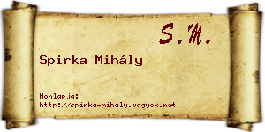 Spirka Mihály névjegykártya