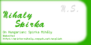 mihaly spirka business card